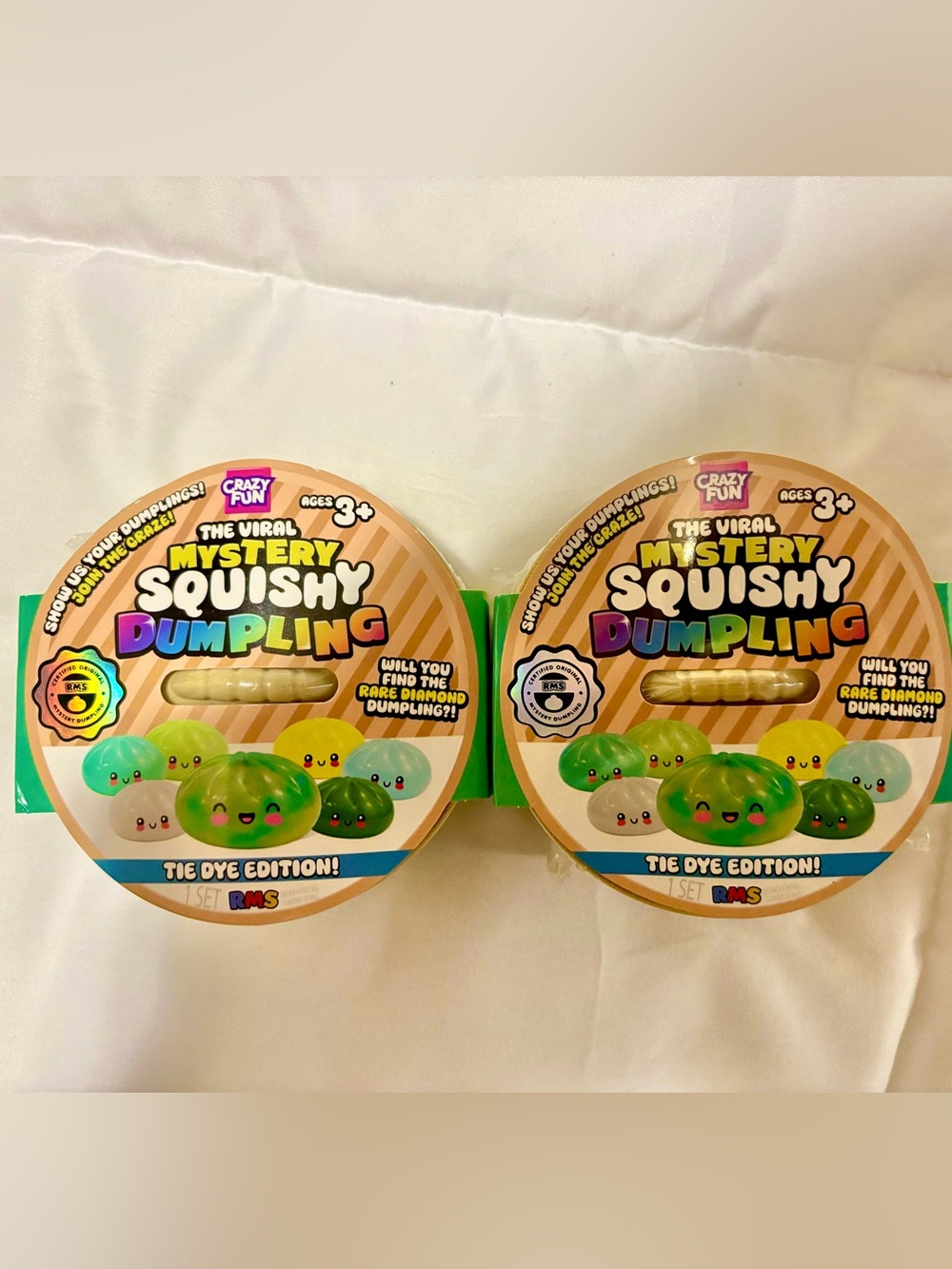(2 pack) The Viral Mystery Squishy Dumpling - Tie Dye edition